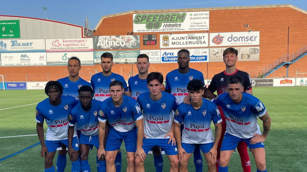 El once inicial que alineó el Mollerussa ayer frente al Pobla de Mafumet. - MARC PERELLÓ