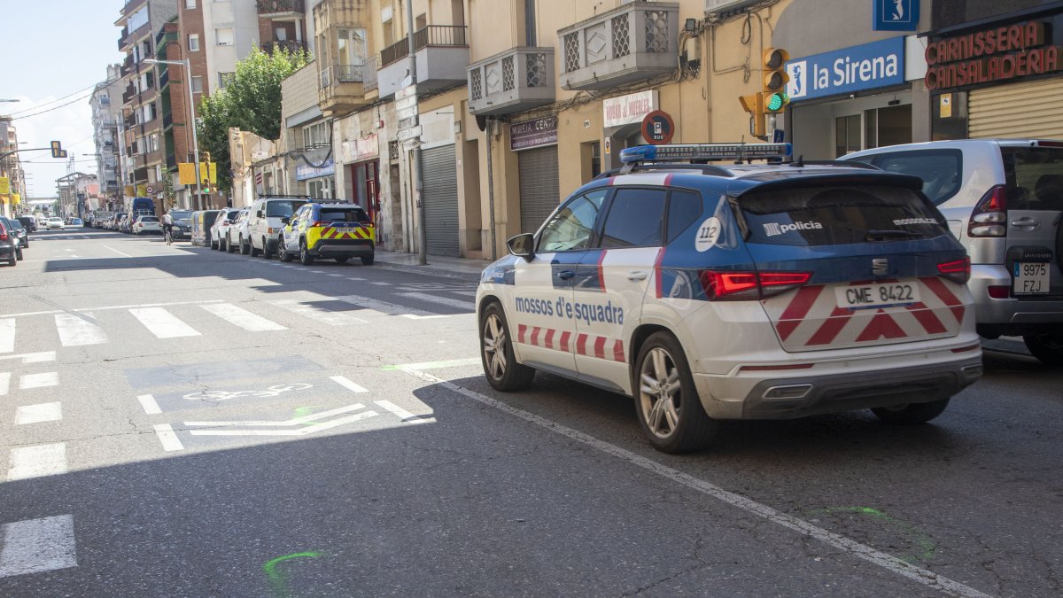 El lloc de l'atropellament al carrer Urgell de Balaguer.