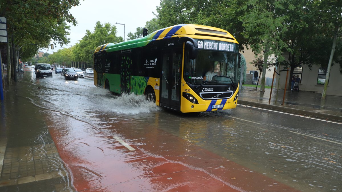 Imágenes de la lluvia en Lleida.
