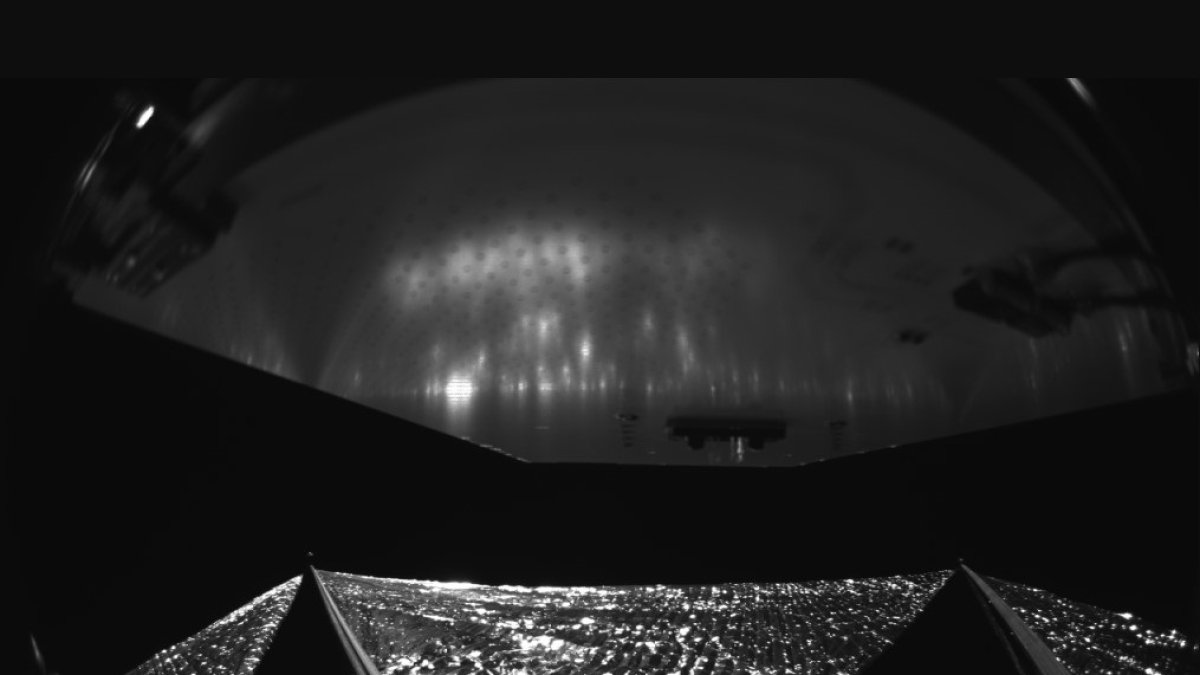 Imagen desplegada del ACS3, Advanced Composite Solar Sail System (ACS3).