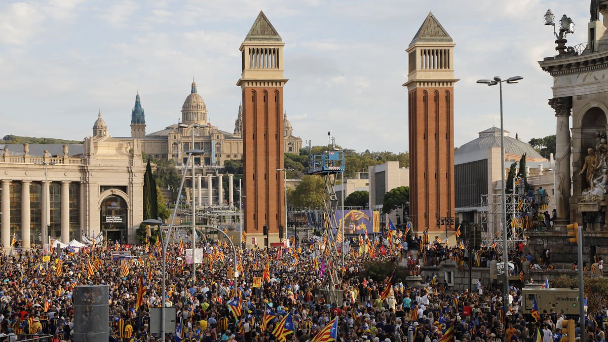 Vista de la manifestació de la passada Diada a Barcelona. - AMADO FORROLLA