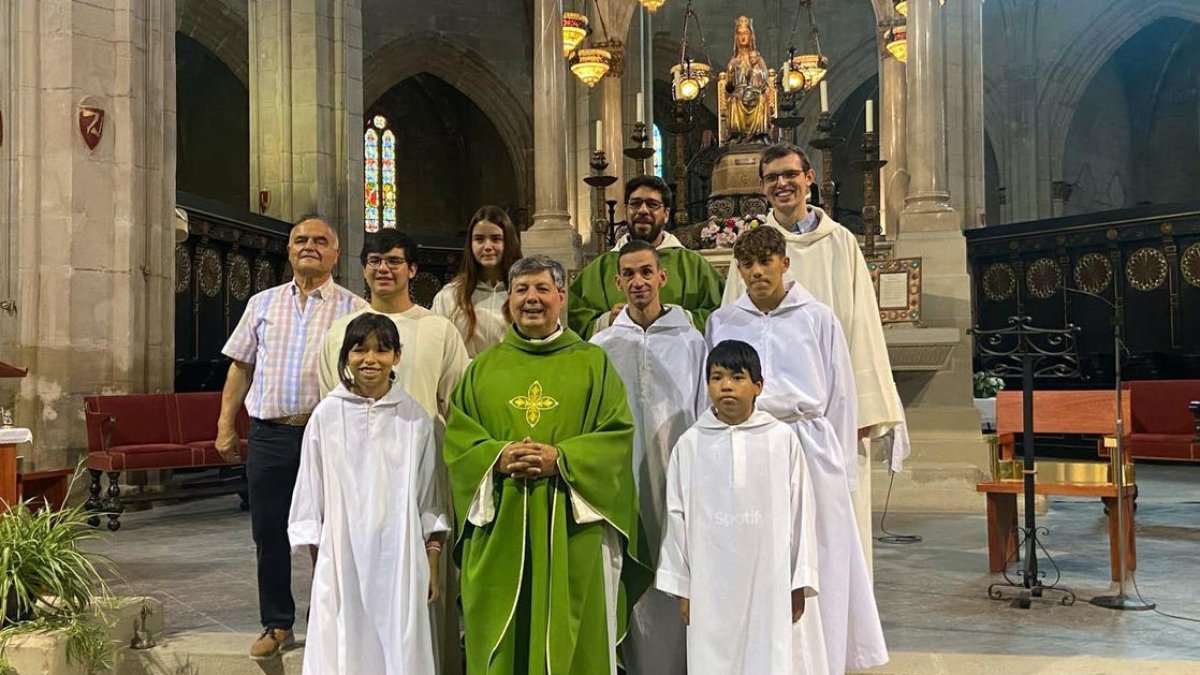 El comiat de Xavier Romero, al centre de la imatge. - JOAN RIU