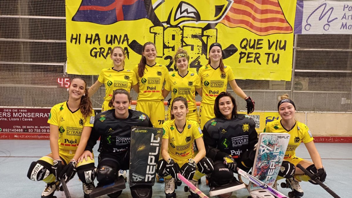 Plantilla del Vila-sana, ahir a la pista del Mataró.