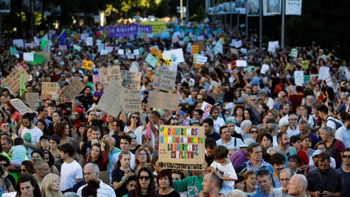 Fotografia d’arxiu d’una manifestació contra la crisi climàtica.