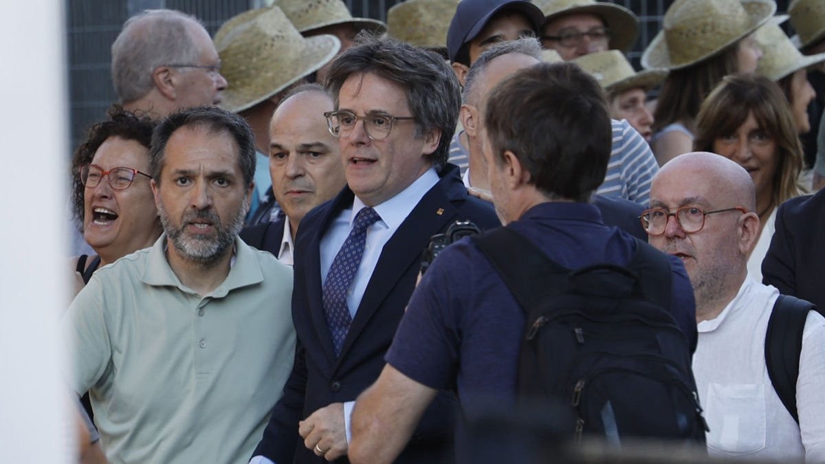 El expresident Carles Puigdemont durante su fugaz regreso a Barcelona el 8 de agosto. - EFE