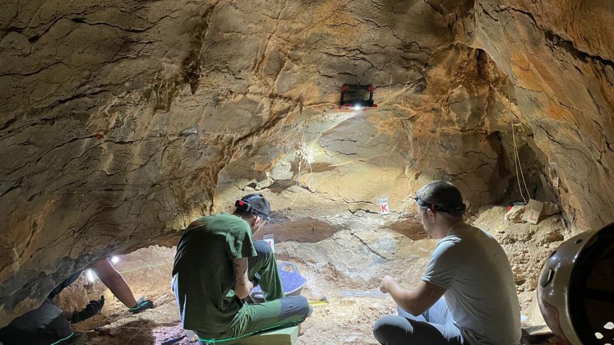Una de les excavacions a la Cova dels Tritons de Senterada. - IPHES