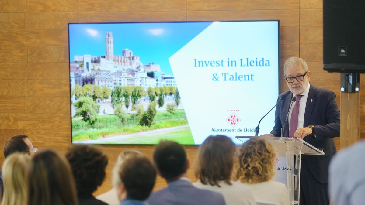 Larrosa, durant la presentació de l’Oficina d’Atracció d’Inversions. - AJUNTAMENT DE LLEIDA