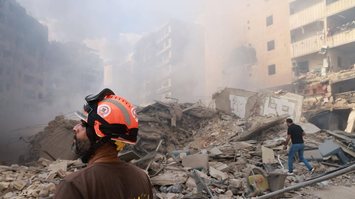 Resultat dels bombardejos israelians al districte d’al-Hadath, als suburbis del sud de Beirut. - MINISTERI DE DEFENSA