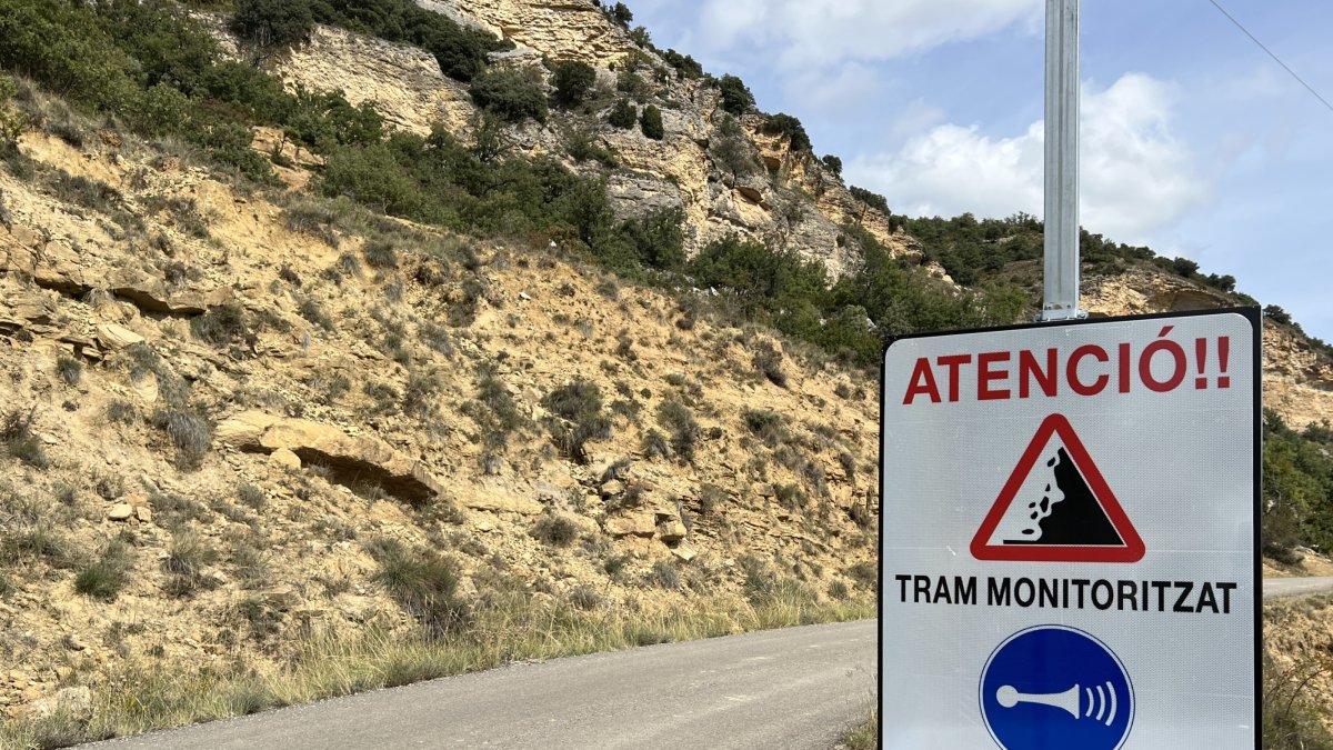Tramo de la carretera LV-9124 de Sant Esteve de la Sarga monitorizado.