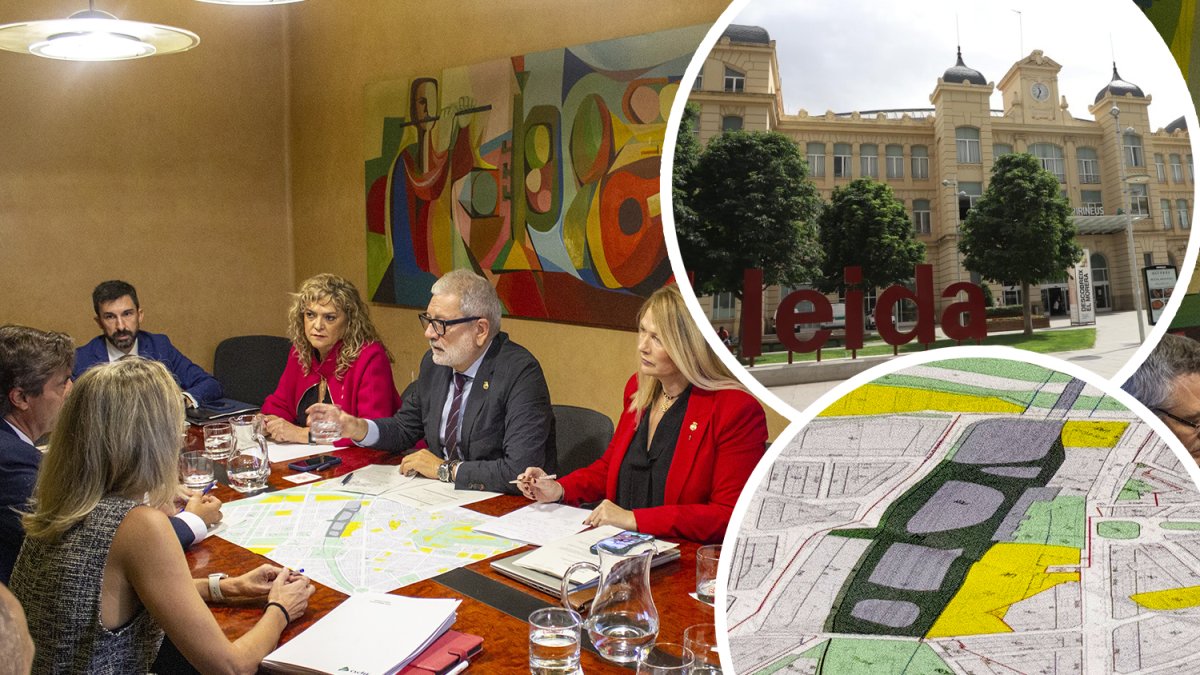 Imatge de la reunió d'avui a la Paeria de Lleida