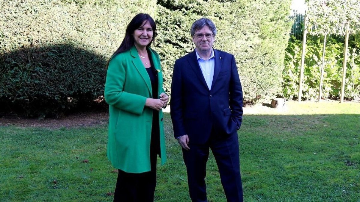 Puigdemont i Borràs es van reunir ahir a Waterloo. - JUNTS