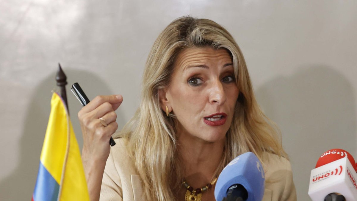 La crisis pilla a Yolanda Díaz de visita en Colombia. - EFE
