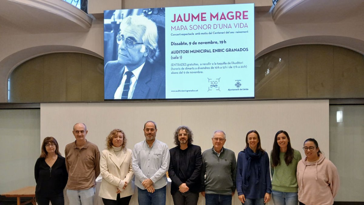 Presentación ayer del espectáculo ‘Jaume Magre. Mapa sonor d’una vida’, el sábado en el Auditori. - PAERIA
