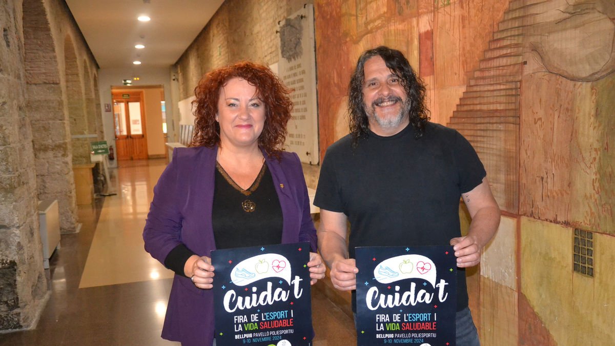 La diputada Sandra Marco i l’alcalde de Bellpuig, Jordi Estiarte. - DIPUTACIÓ DE LLEIDA