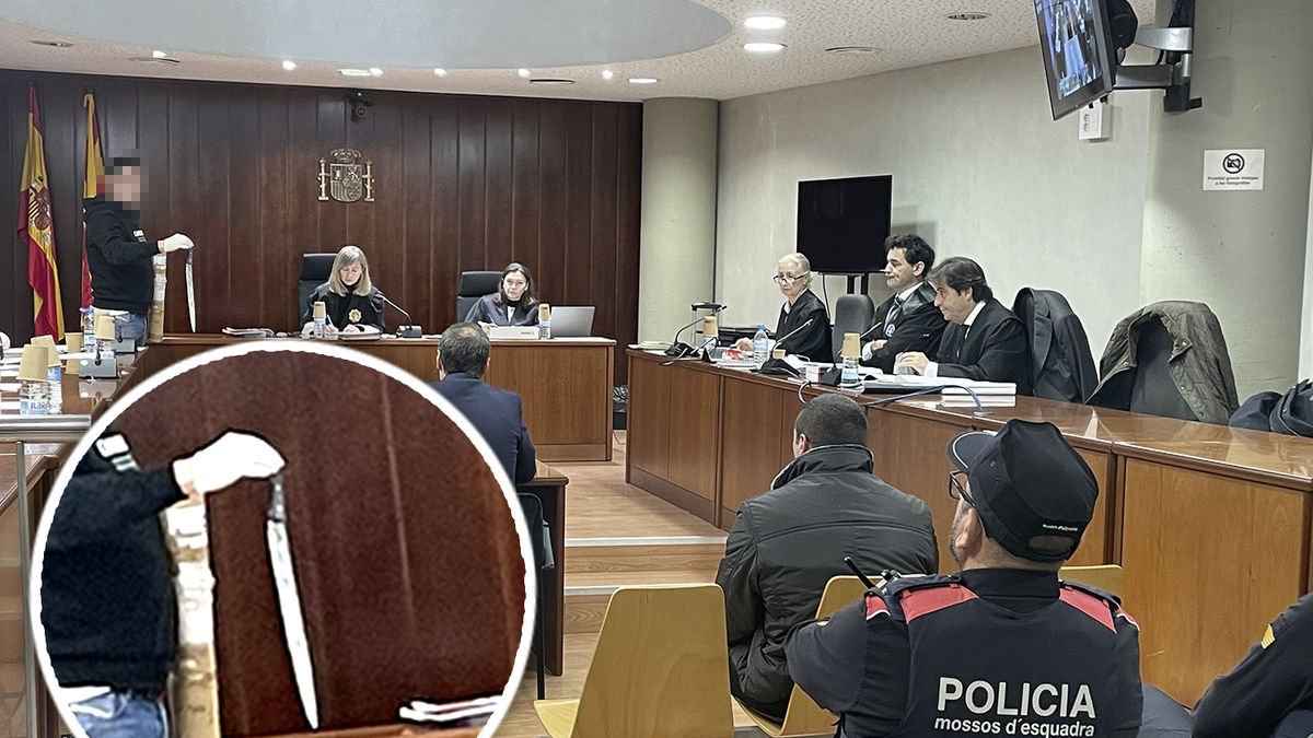 Imatge del ganivet de pernil que es va mostrar ahir al judici. - A. GUERRERO