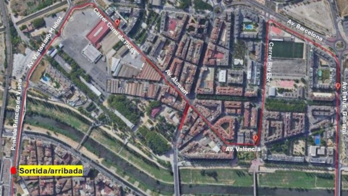 El recorrido de la 10K Race International de Lleida de este 24 de noviembre.