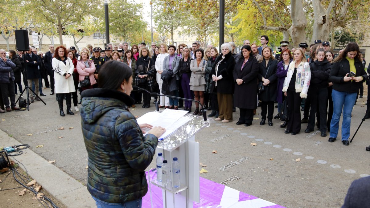 Un moment durant l'acte institucional amb motiu del 25-N a Lleida.