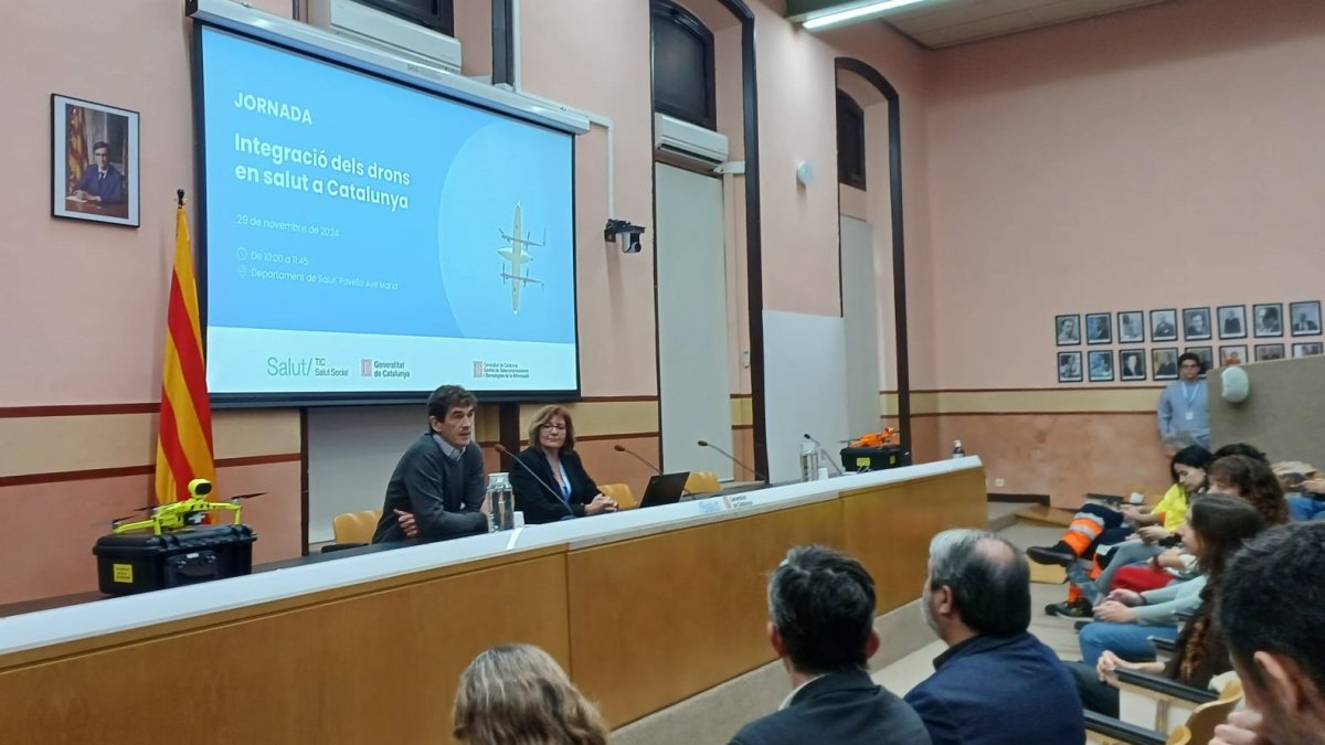 Inauguració de la jornada amb Joan Guanyabens i Núria Abdón.
