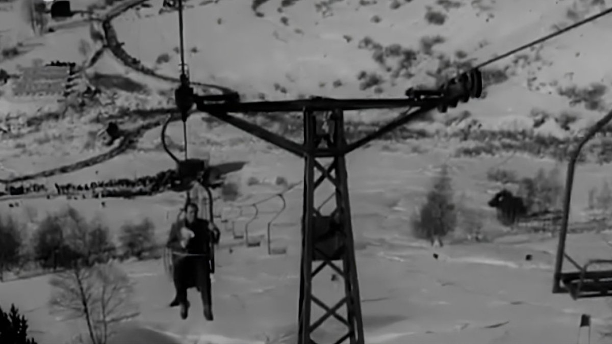 Imatge deth NoDo deth dia dera estrea deth prumèr remontador dera Val en 1964. - NODO