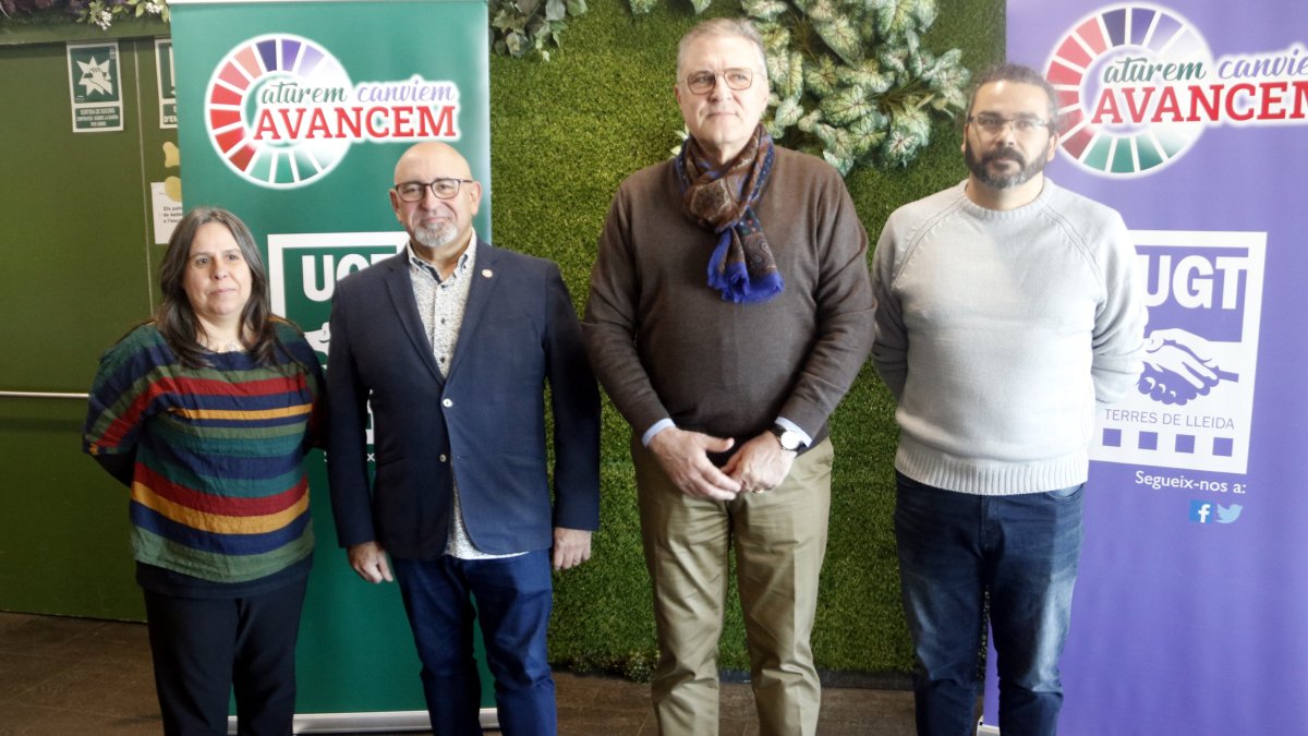 Los representantes de la UGT Tierras de Lleida.