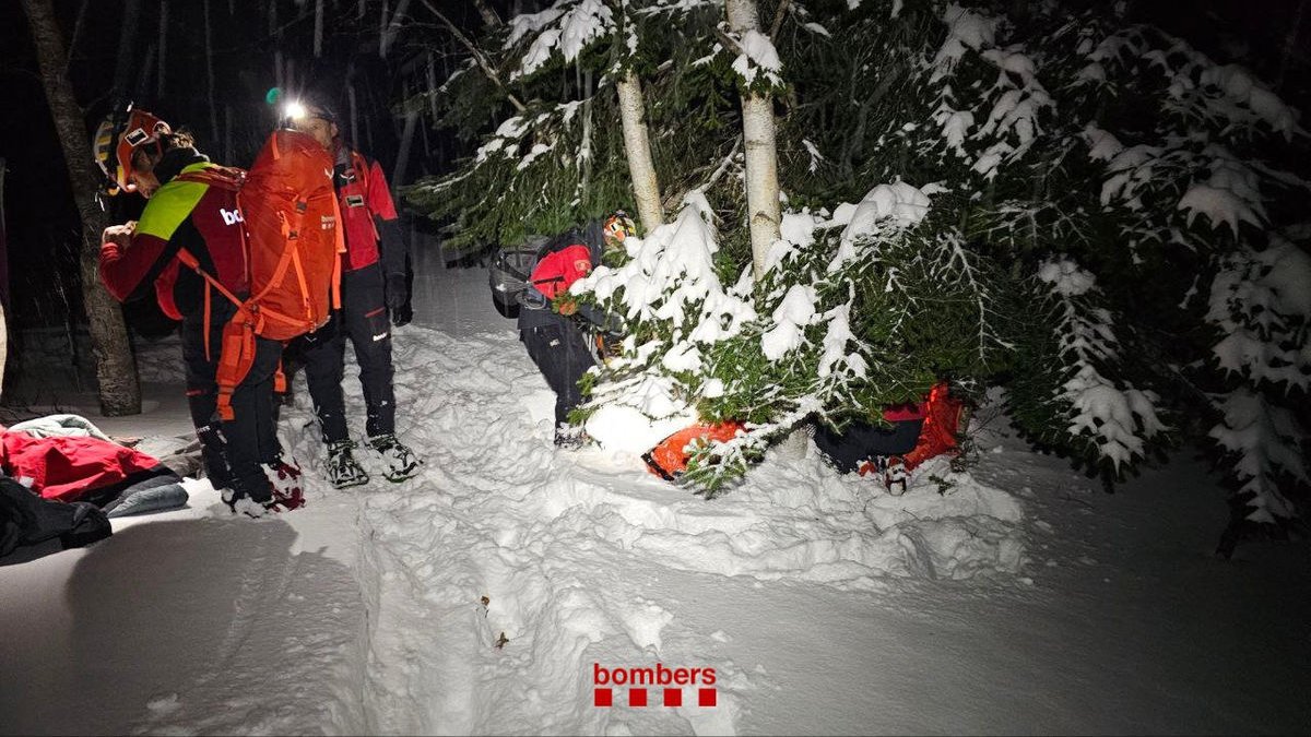 Els excursionistes es van protegir a sota d’un arbre. - BOMBERS