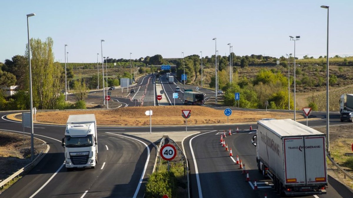 Imagen de archivo del acceso a la AP-2 desde Lleida.