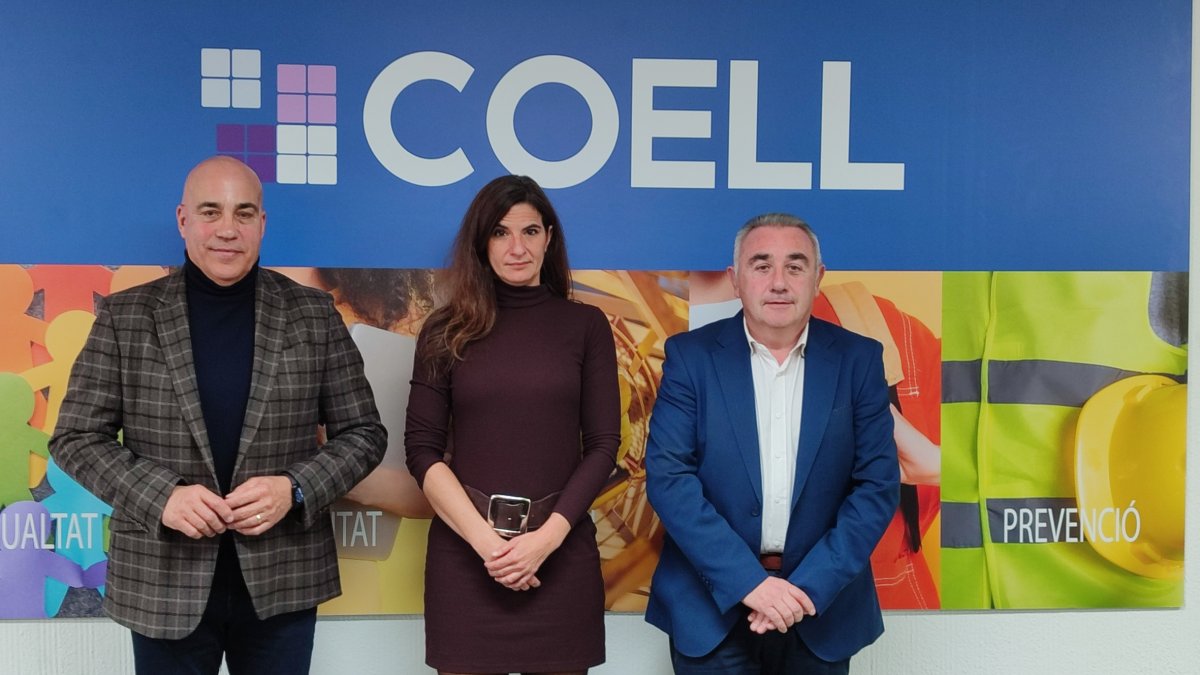 Josep Maria Gardeñes, Celia Ferrero i Pere Roqué, ahir a la seu de la COELL a Lleida.