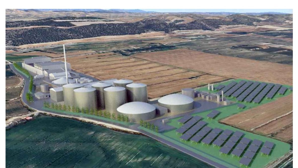 Recreació virtual de la planta de biogàs de la Sentiu de Sió.