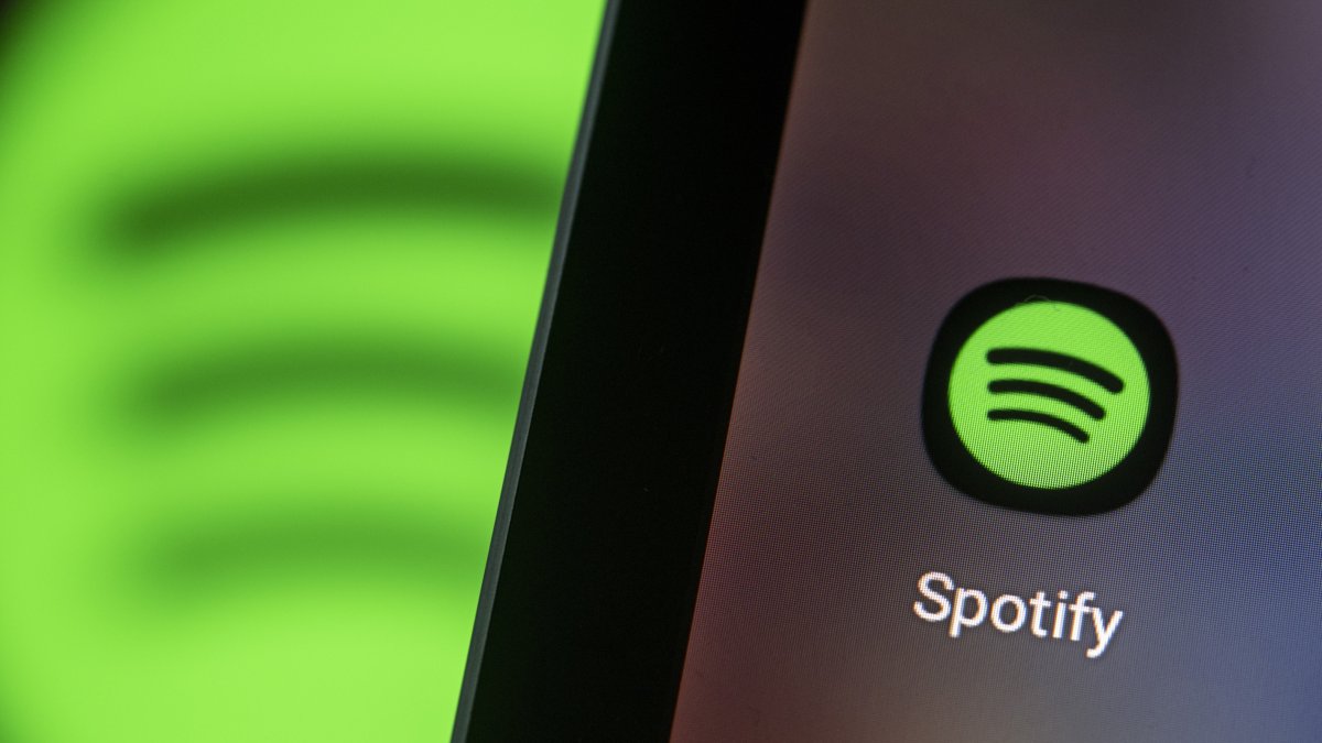 El logotipo de Spotify en una pantalla.