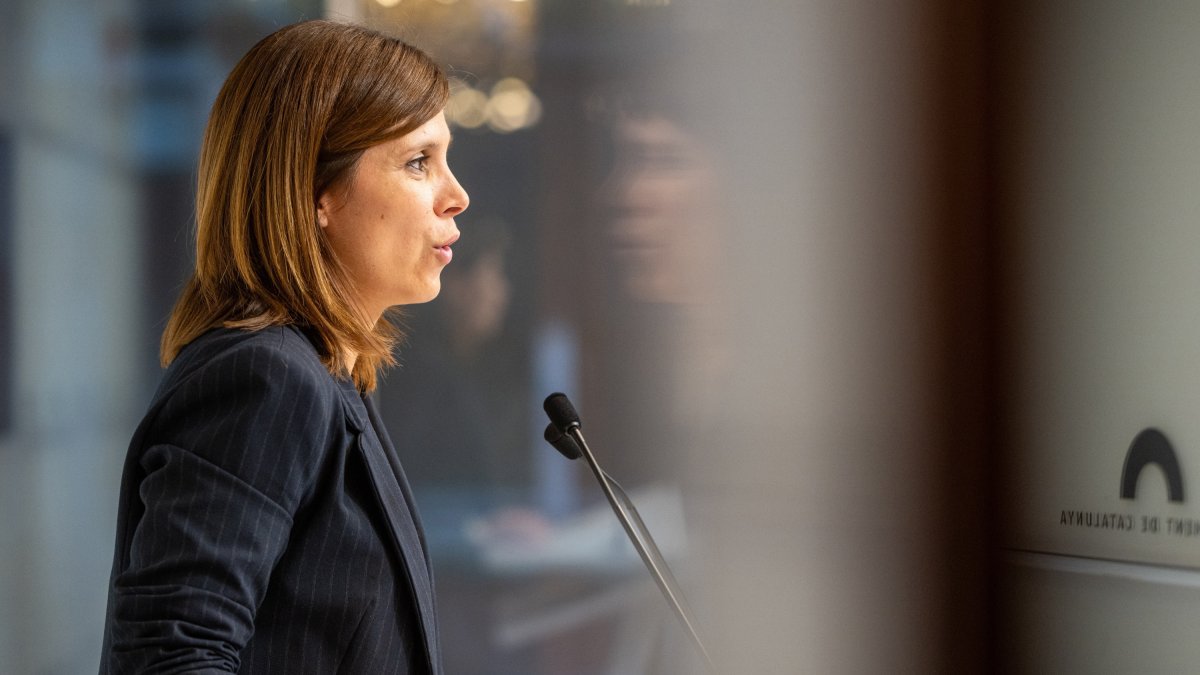 Marta Vilalta en una rueda de prensa.