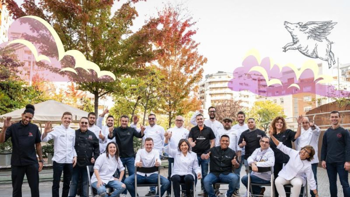 Foto de grupo de los participantes del Porcpassió 2024. - HOSTALERIA DE LLEIDA