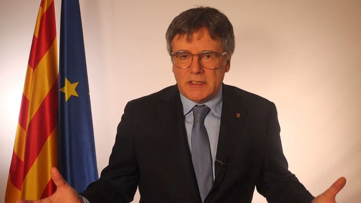 Un moment del discurs de Carles Puigdemont.