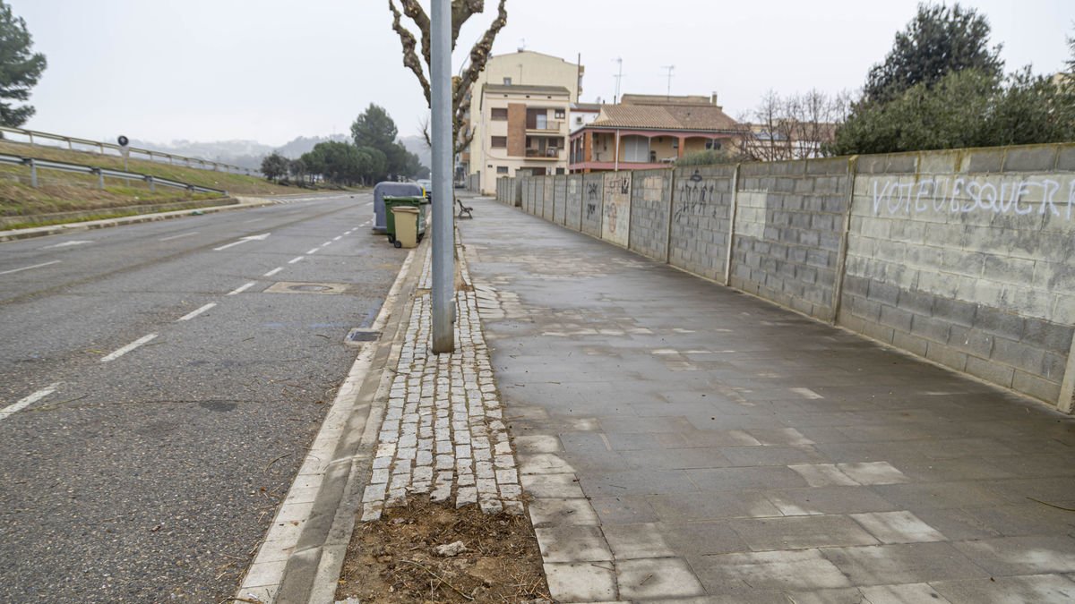 Imatge d’algun dels escocells buits de la capital en els quals es plantaran arbres. - JORDI ECHEVARRIA
