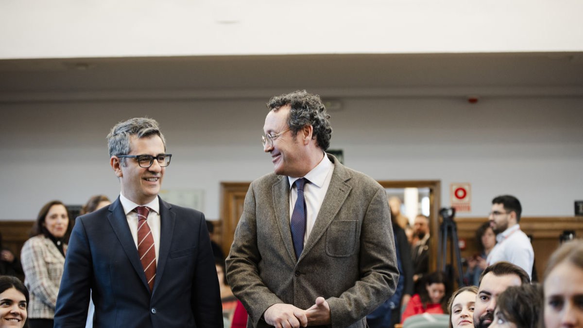 El ministro Bolaños y el fiscal general del Estado dieron muestras ayer de su buena sintonía. - EUROPA PRESS