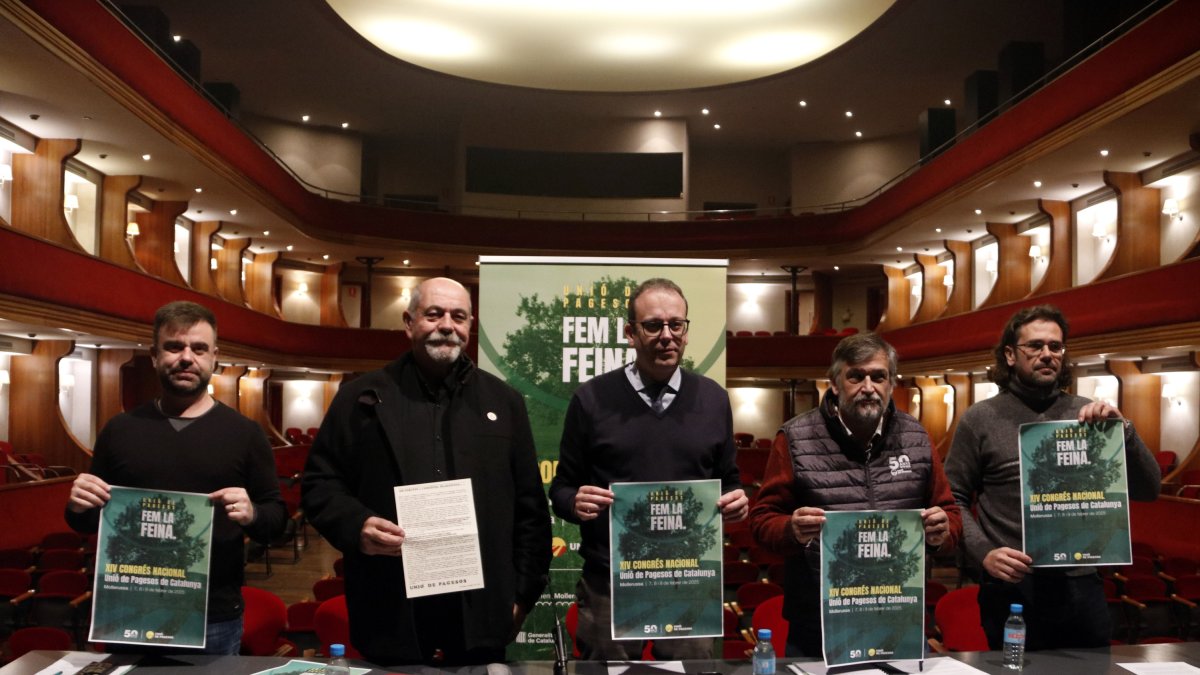 Presentación del XIV Congreso de la Unió de Pagesos en el Teatre L'Amistat de Mollerussa.