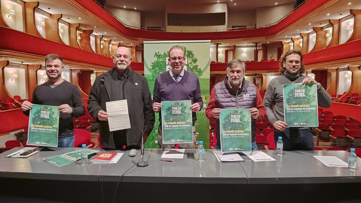 Vicenç Reñé, Jaume Pedrós, Marc Solsona, Joan Caball i Josep Sellart van presentar el congrés. - E.M.M.