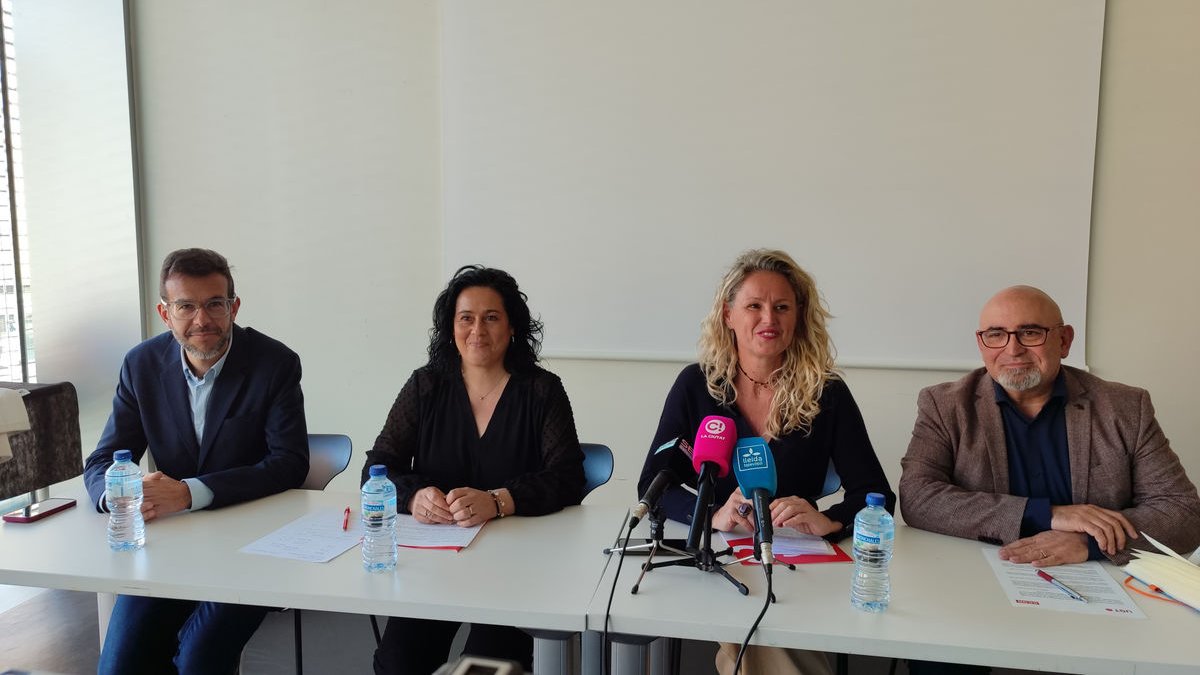 Amador Marqués, Cristina Rodríguez, Montse Mínguez y Ramon Moreno, ayer en rueda de prensa. - E. M. M.