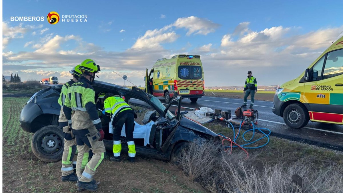 Dos ferits greus en un sinistre al Baix Cinca