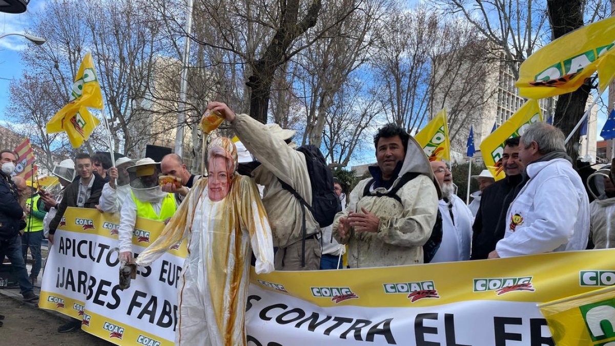 Un momento de la protesta llevada a cabo ayer en Madrid. - JARC-COAG
