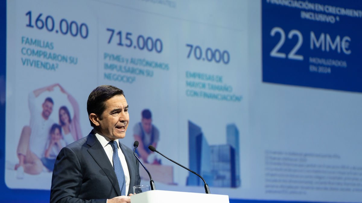 El president del BBVA, Carlos Torres Vila, durant la presentació de resultats de l’entitat. - MATIAS CHIOFALO / EUROPA PRESS