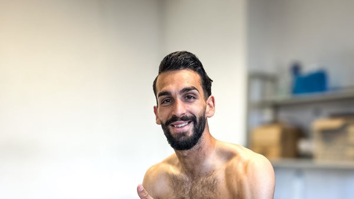 Joaquín Rodríguez, passant ahir la revisió mèdica com a nou futbolista del Lleida.