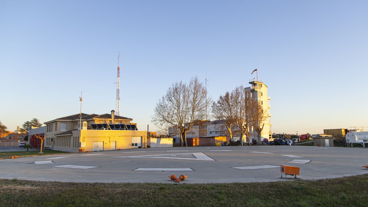L’àrea d’aterratge al costat del parc de Bombers de Lleida acollirà l’helicòpter del SEM. - ACN
