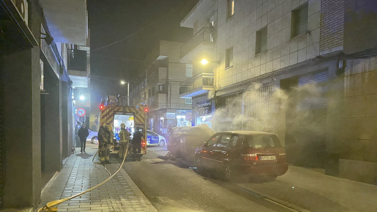 Un incendi recent en un contenidor a Lleida