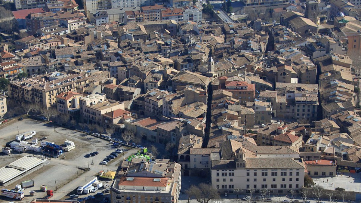 Vista aèria del barri antic de Solsona.