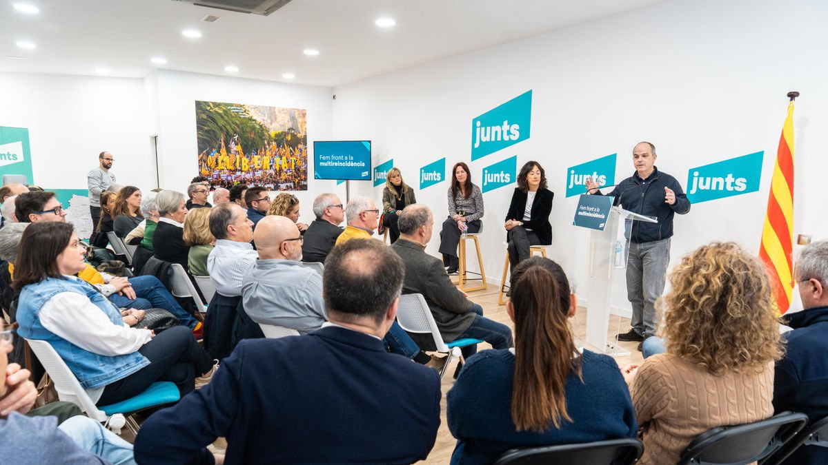 Turull va participar en la jornada que Junts va celebrar ahir a Lleida sobre la multireincidència. - PAU PASCUAL