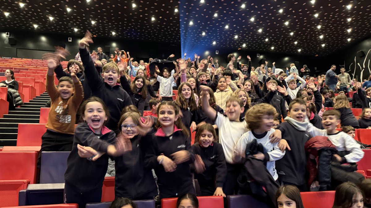 Escolars a la Llotja de Lleida a punt d’una sessió d’Animac.