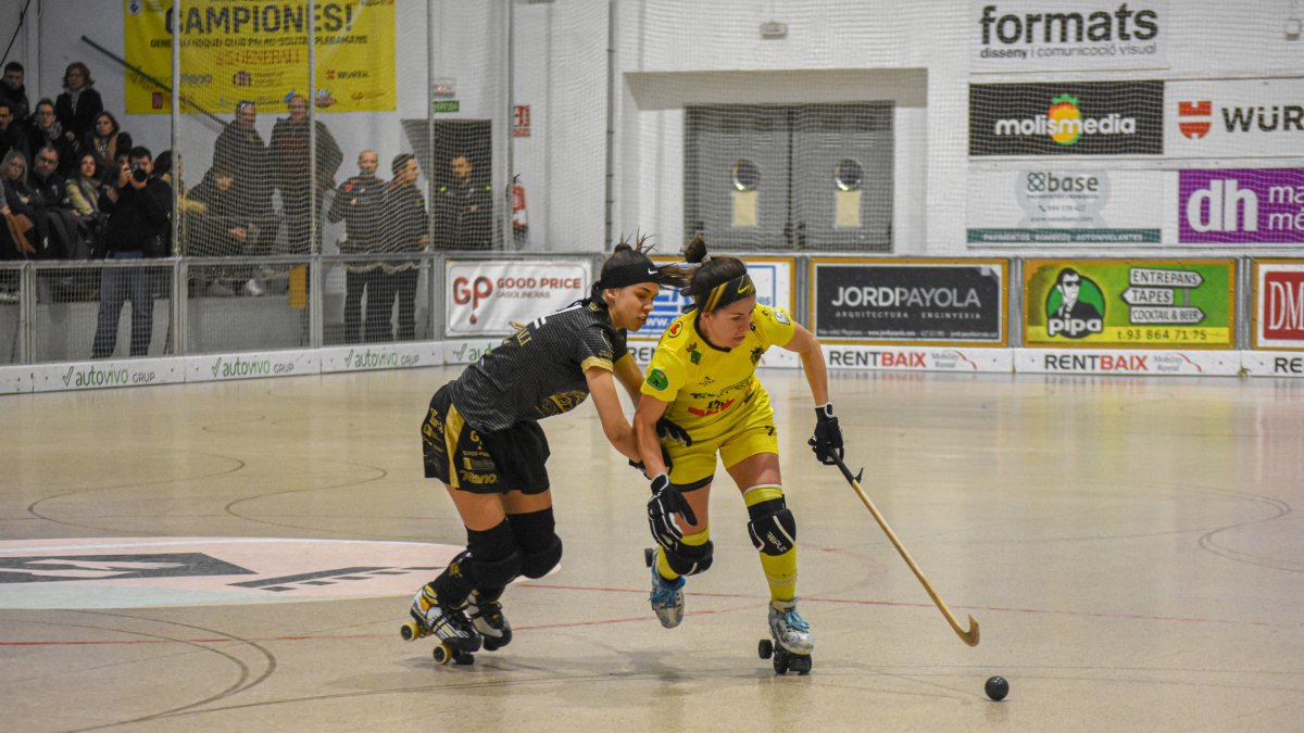 Luchi Agudo, en una acción del partido del pasado fin de semana en Palau de Plegamans. - CLARA LIÁÑEZ