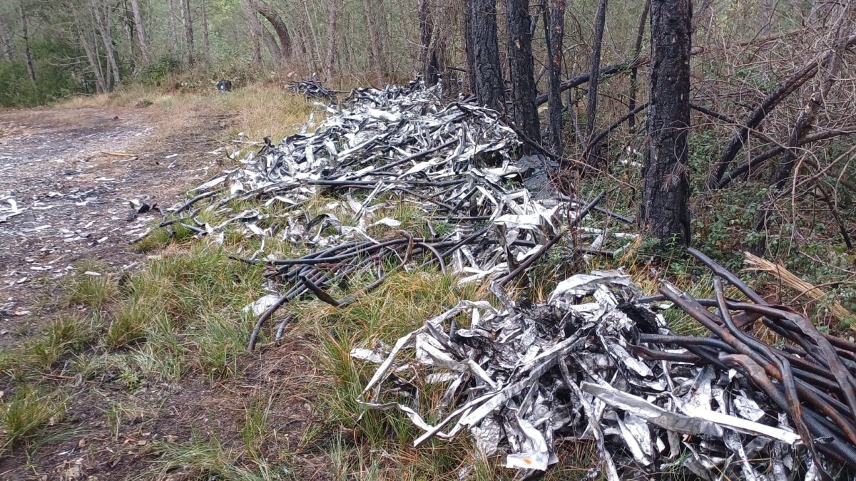 L’abocament il·legal, en una pista forestal de la muntanya de Turp. - PER UNA CATALUNYA NETA