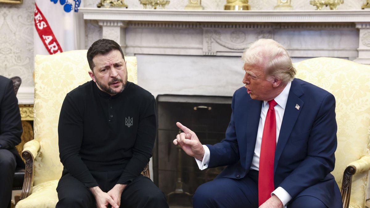 Un momento de la acalorada discusión entre Volodímir Zelenski y su homólogo estadounidense, Donald Trump.