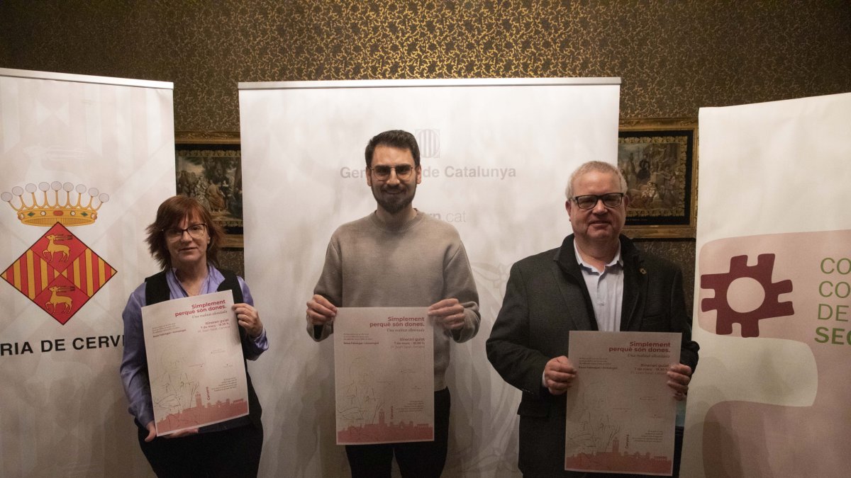 Presentación ayer del acto en Cervera. - CARMINA MARSIÑACH